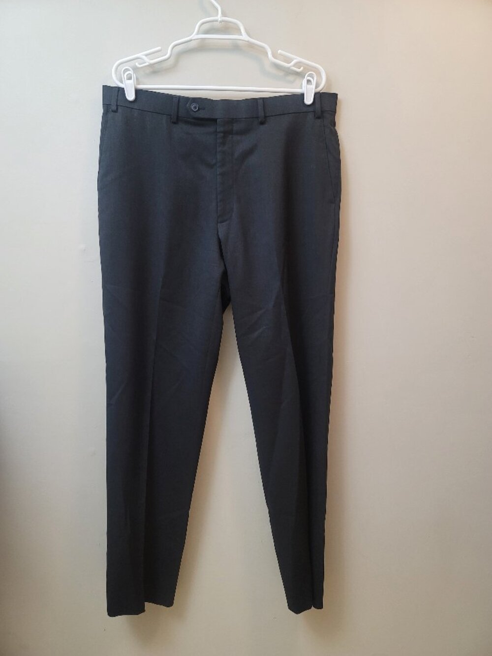 Hart Schaffner Marx Gray Wool Dress Pants 36R 36x30 Flat Front